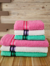 Load image into Gallery viewer, 3 Peshqir Trupi (70x140) 100 % pambuk ( 3400 Pike ) 3 Peshqir Fytyre (50x90) 100 % pambuk ( 1900 Pike )